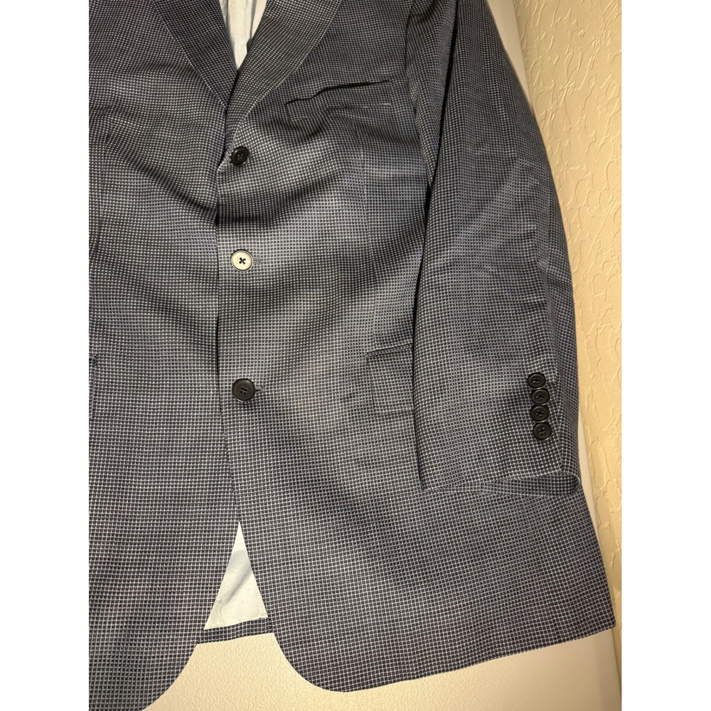 Hugo Boss Scorsese US Mens 40R Blazer Wool Silk Saks Fifth Avenue Blue Grey - Picture 3 of 15